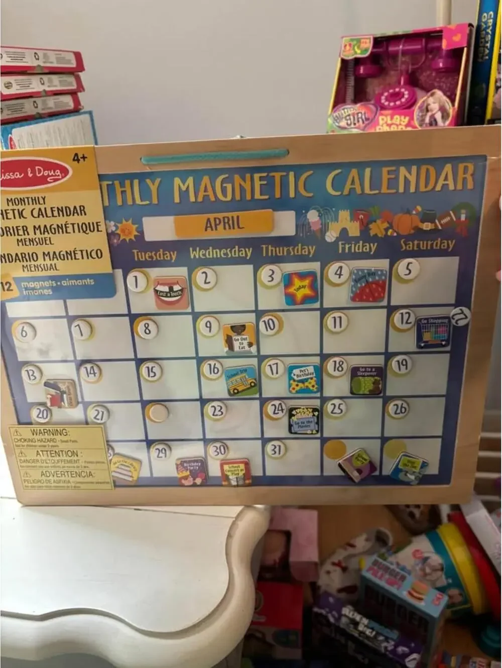 Melissa & Doug Monthly Magnetic Calendar with 112 Magnets